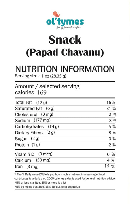 Ol'tymes Papad Chavanu 300g