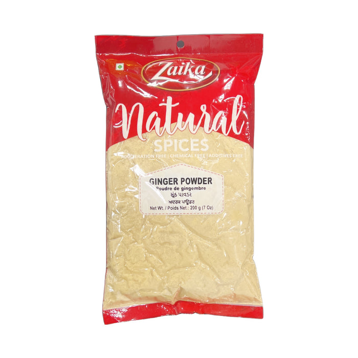 Zaika Ginger Powder 200g — glass jar with label and vibrant powder