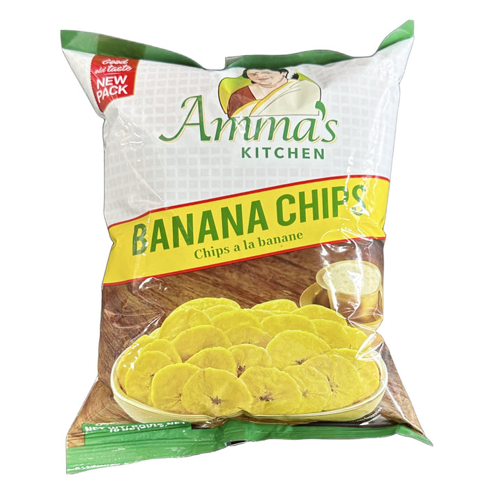 Amma’s Kitchen Banana Chips 285g — bag with vibrant Kerala-inspired label