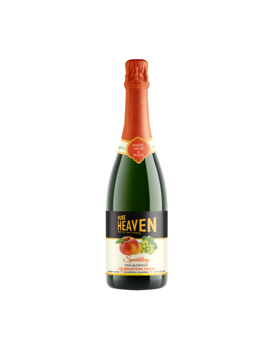 Pure Heaven Peach Sparkling Drink 750 ml — bottle with peach label