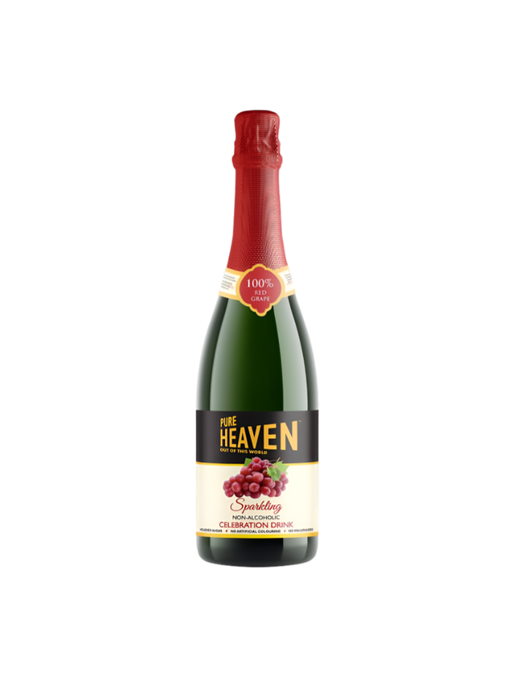 Pure Heaven Red Grape Sparkling Drink 750ml — bottle label