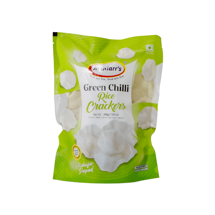 Maniarr’s Green Chilli Rice Crackers 200g