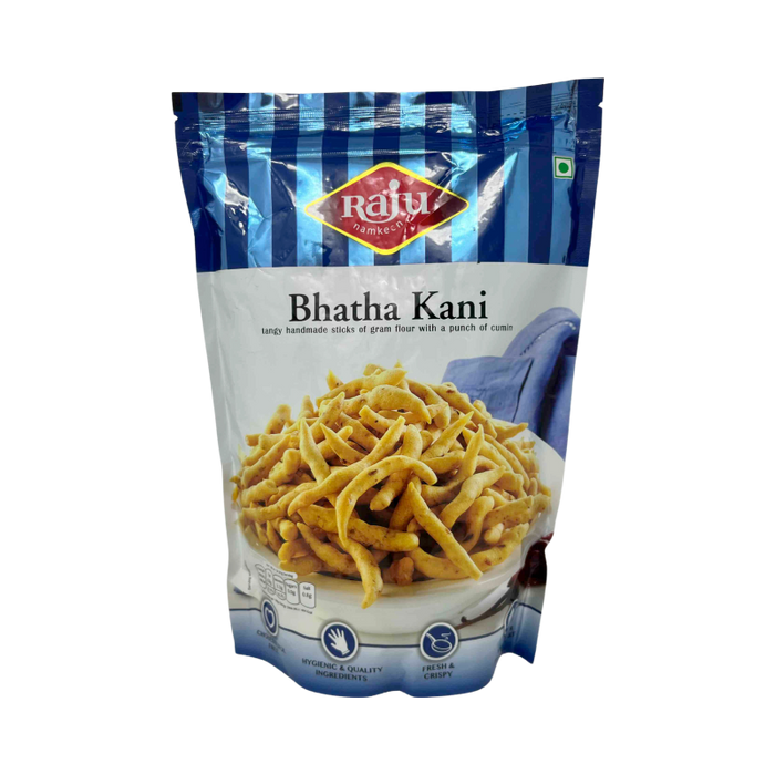 Raju Namkeen Bhata Kani 400g — tangy cumin-infused gram flour sticks