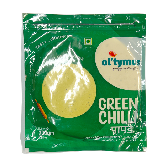 Ol'tymes Green Chilli Papad 200g