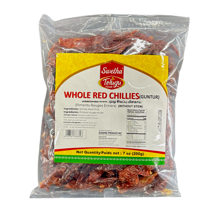 Telugu Foods Whole Red Chillies 200g