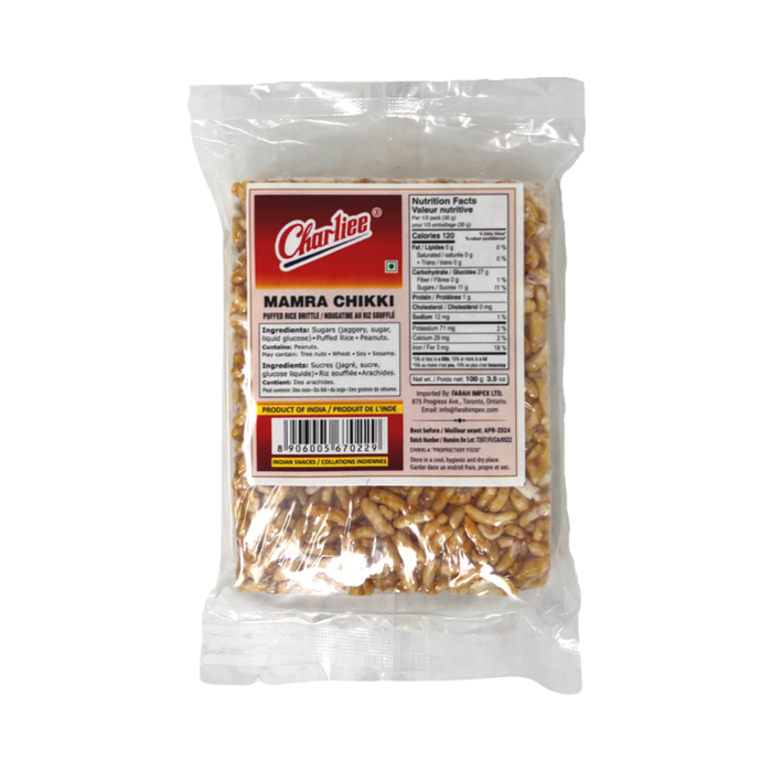 Charliee Mamra Chikki 100g - Candy - pooja store near me