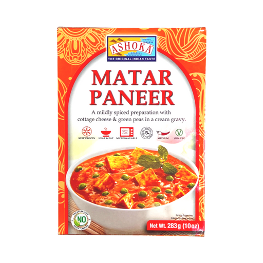 Ashoka Frozen Matar Paneer 283gm — front view of the packaged product with label