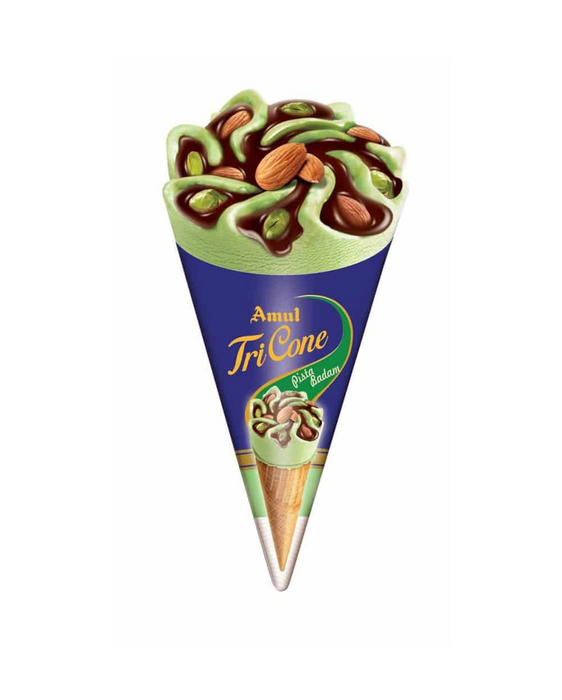 Amul TriCone Pista Badam - Ice Cream - Indian Grocery Store