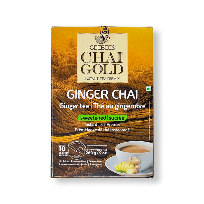 GeeBees Chai Gold Ginger Chai Sweetened 220g - Tea - bangladeshi grocery store near me