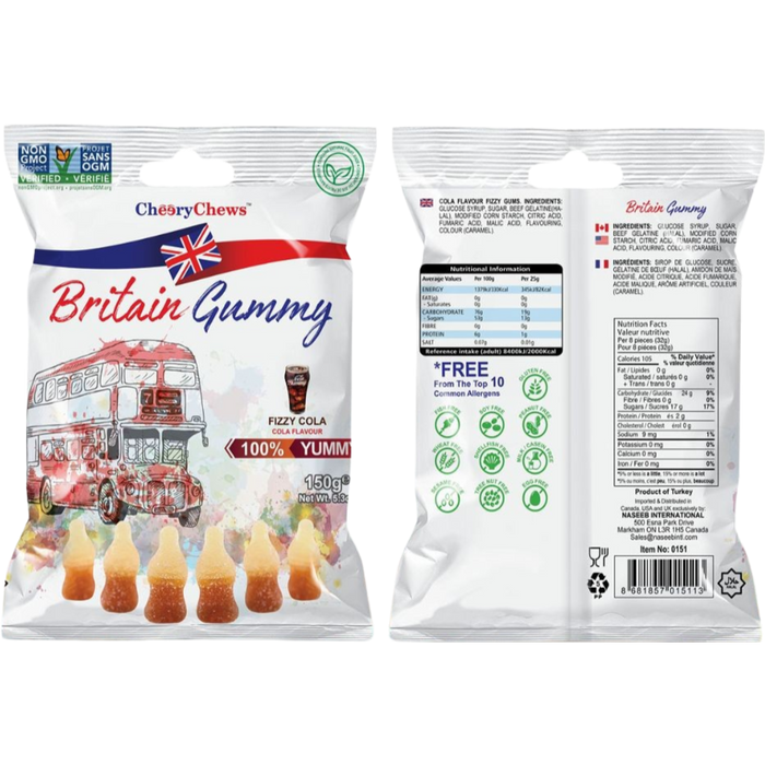 Britain Gummy Fizzy Cola 150g