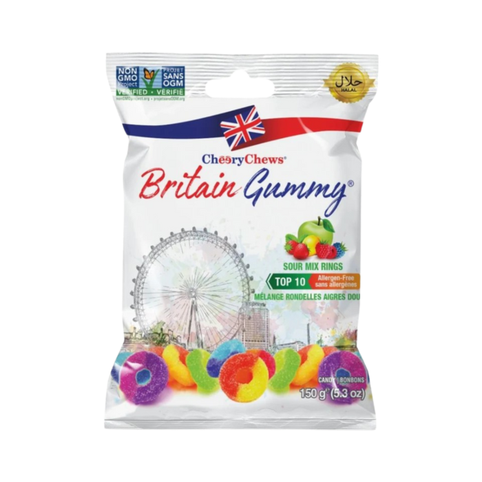 Britain Gummy Sour Mix Rings 150g