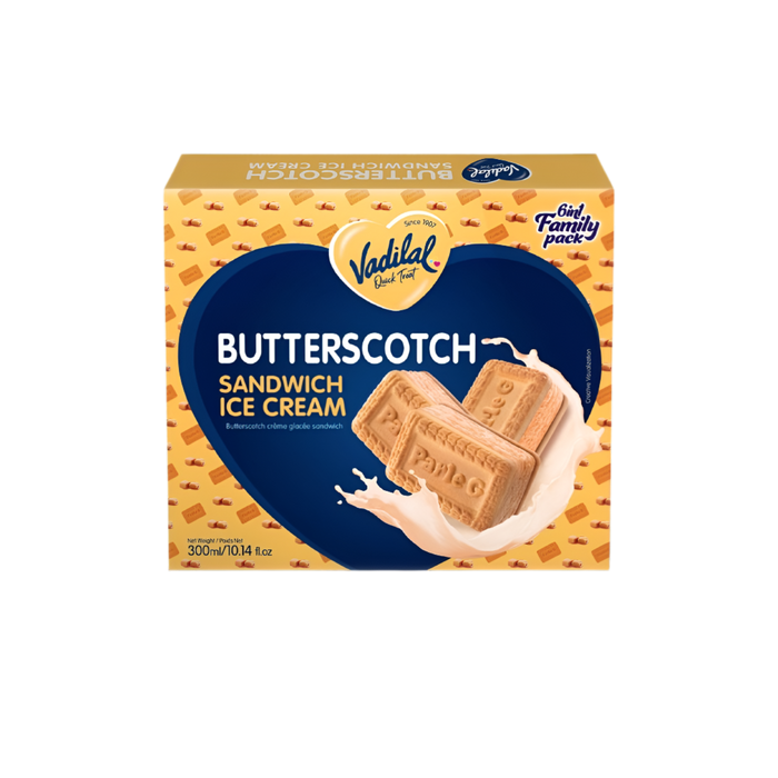 Vadilal Butterscotch Sandwich Ice Cream 300ml