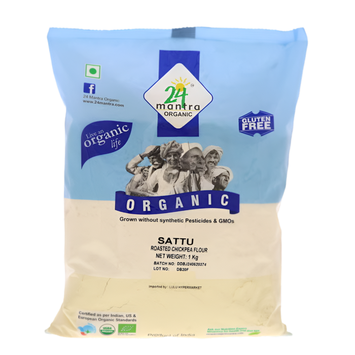 24 Mantra Organic Sattu (Roasted Chickpea Flour) 1Kg