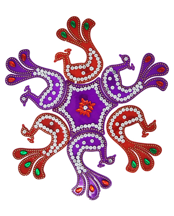 Dancing Peacock Rangoli Design (artificial Rangoli Reusable) - Rangoli - kerala grocery store near me